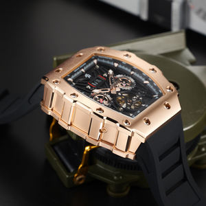 <span class=keywords><strong>Montre</strong></span> mécanique multifonctionnelle REEF TIGER Fashion pour homme, boîtier tonneau en titane, automatique, <span class=keywords><strong>or</strong></span> rose, bracelet en caoutchouc, étanche, RGA3009 - Product Image 5