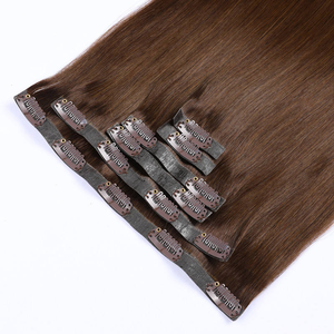 Extensiones de Cabello Virgen Europeo Liso Marrón Medio de 8-28 Pulgadas, Fáciles de Usar para Principiantes, con Clip de Seguridad <span class=keywords><strong>P</strong></span> <span class=keywords><strong>U</strong></span>, Más Vendidas - Product Image 1