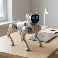 Robot chien IA, compagnon de bureau, jouet interactif intelligent, commande vocale, programmable, marche, écran LED, argent