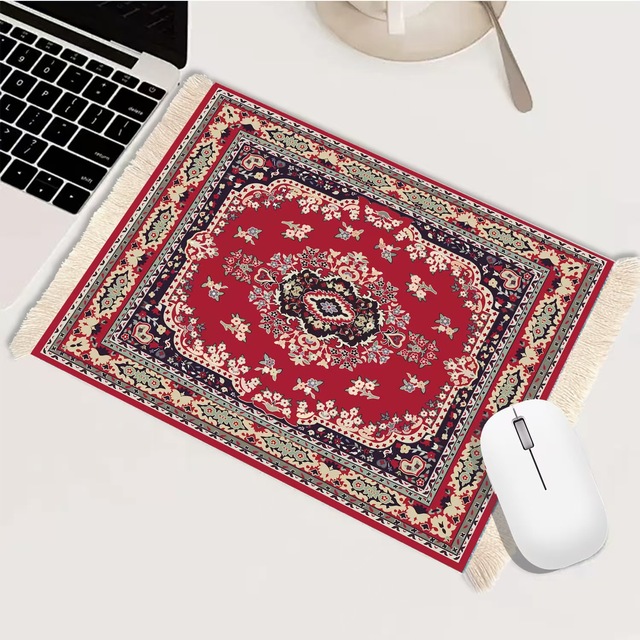 Arabian Persian Style Tassel Trim Office Mouse Pad Study Dining Room Desktop Anti-slip Protective Mat