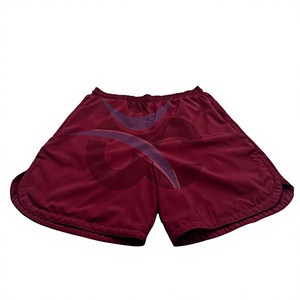 ORCAFITS Pantalones Cortos Deportivos Ecológicos de Poliéster Color Borgoña, Cintura Elástica, Capa Interior de Secado Rápido, Estilo Deportivo, Corte Corto - Product Image 1