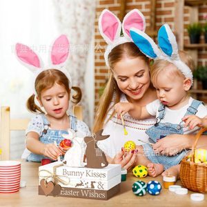 Decoraciones de conejo de madera para Pascua, sujetalibros para exhibición en mesa, uso en interiores - Product Image 2