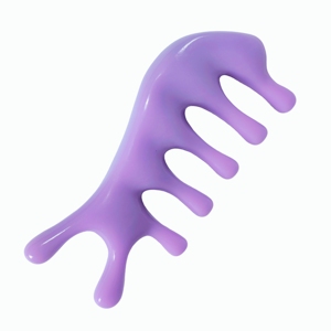 Peigne de massage du cuir chevelu en résine violet lavande tendance pour le soulagement du stress et la relaxation - Product Image 5