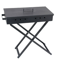 Barbecue pliant d'extérieur épaissi en forme de X avec souffleur, couvercle et poids de 9 kg, portable pour usage domestique et jardin