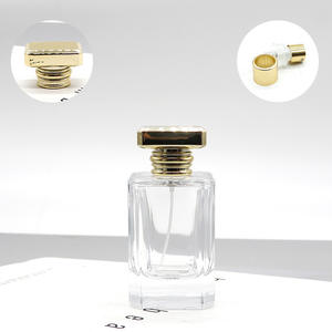 Crystal White <b>Glass</b> Perfume Bottle 50ml 30ml Spray and 100ml <b>Square</b> Empty Bottle with Crown Cap for Diffuser and Packaging - Product Image 3