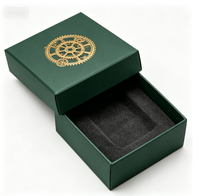 Boîte à couvercle carré mat recyclable, boîte en papier vide de luxe avec logo en feuille d'or pour emballages cadeaux de bijoux de mariage