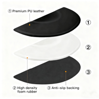 Tapis de Sol Anti-Fatigue Semi-Circulaire Imperméable avec Coussin Lavable pour Fauteuil de Salon de Coiffure et Équipement de Barbier
