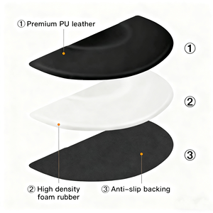 แผ่นรองพื้นกันล้าครึ่งวงกลมกันน้ำสำหรับร้านทำผม พร้อมเบาะรองนั่ง ซักล้างได้ สำหรับอุปกรณ์ร้านตัดผม - Product Image 3