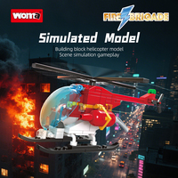 Woma Factory Helicopter Building Blocks Set pour Fire Rescue Military Scene (15070)