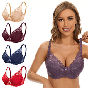 Сексуальное кружевное белье: бюстгальтер на косточках с эффектом пуш-ап, большие размеры, кружевной стальной бюстгальтер для женщин - Product Image 2