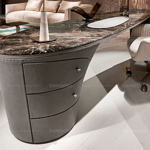 लक्जरी घर संगमरमर शीर्ष डेस्क कार्यालय फर्नीचर microfiber चमड़े की सतह लकड़ी के लेखन डेस्क - Product Image 2