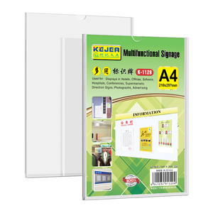 ที่ยึดป้ายอะคริลิกใสติดผนังแนวตั้งขนาด8.25x11กรอบพลาสติกใสแบบไม่ต้องเจาะ - Product Image 1