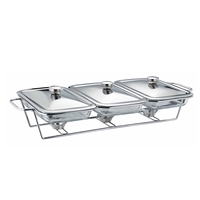 Hot Selling Multi-Style und Multi-Standard 1,5 l Glas Essen warmes Buffet Herd Luxus 3 Verbindungen Chafing Dish für Hochzeits feier