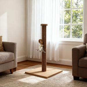 Tiang Garukan Kucing LEECORK Premium, Tiang Garukan Gabus dengan Bulu Imitasi 21 inci untuk Anak Kucing - Product Image 2