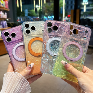 เคสโทรศัพท์พีซี IMD สีไล่ระดับสำหรับ iPhone 18 Pro Max 17 16 15 14 13 พร้อมขาตั้งหมุนได้ 360 องศา รองรับการชาร์จแบบแม่เหล็ก - Product Image 1