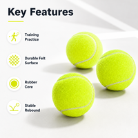 Balles de tennis d'entraînement pour amateurs, hauteur de rebond de 1,3 à 1,4 m, feutre durable, balle en caoutchouc à haute élasticité pour les exercices d'entraînement quotidiens