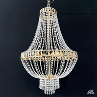 Nouveau Lustre Rideau de Perles en Cristal en Fer Forgé pour Mariage, Décoration Lumineuse pour Hôtels, Scènes et Lieux de Mariage