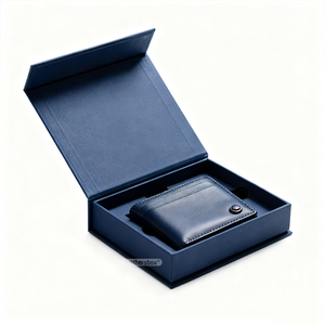 High-Quality Luxury Leather Wallet <b>Paper</b> Gift Box Custom Packaging Magnetic Box With Foam Insert - Product Image 2