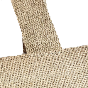Sac de shopping en jute écologique de qualité supérieure avec poignée en ruban blanc, produit de haute qualité à prix abordable - Product Image 2