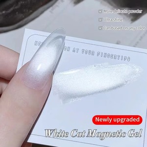 Esmalte de Uñas Magnético Ojo de Gato Blanco Plateado, Ultra Brillante, Removible con UV, Gel Espejo, Barniz Magnético para Navidad - Product Image 3