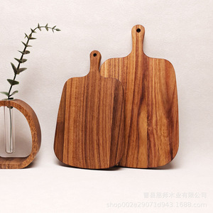 Planche à découper en bois d'acacia transfrontalière, planche à fromage en bois massif, planche à découper portable en bois d'acacia moderne et minimaliste pour le camping en extérieur - Product Image 2