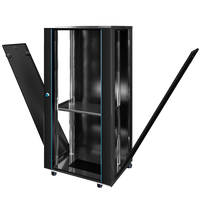 SYNSTRO 22U 600*450*1000 Armoire de serveur murale noire pour centre de données 19 pouces, assemblée, en acier, IP20, verre trempé