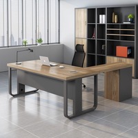 Escritorio de oficina de roble moderno de gran oferta para Director CEO Gabinete de extensión en forma de L Escritorio ejecutivo modular y extensible para uso doméstico