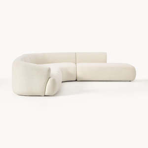 Modular L-Shape Sectional Beige Fabric Upholstered Modern Living Room Furniture 4-Seater Corner Solid Wood Legs 3-Year - Product Image 4