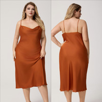 Usine directe 2025 nouveau respirant nouvel été grande taille Satin Simulation soie chemise de nuit licou ample Homewear dames pyjamas