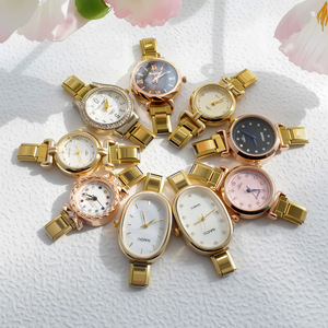 ヨーロッパとアメリカでベストセラーのモジュール式オーバルステンレススチールブレスレット腕時計、女性用クォーツムーブメント、卸売、多用途DIY - Product Image 1