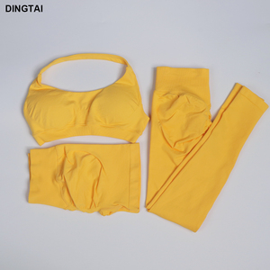 <span class=keywords><strong>Abbigliamento</strong></span> <span class=keywords><strong>Sportivo</strong></span> Donna, Completo Yoga Senza Cuciture, Reggiseno <span class=keywords><strong>Sportivo</strong></span>, Leggings a Vita Alta, Set 3 Pezzi per <span class=keywords><strong>Palestra</strong></span> e Corsa - Product Image 3