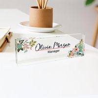 ARTSWAVE-Plaque d'identification de bureau avec logo personnalisé, cadeau de décoration de bureau unique pour elle et lui, présentoir personnalisé de 8x2.5 pouces par ARTSWAVE