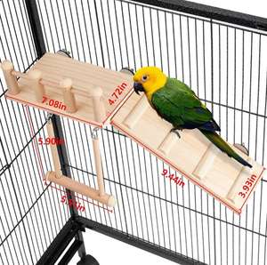 Commercio all'ingrosso uccelli giocattolo pappagallo in legno altalena giocattolo scala amaca decorazione per la casa uccelli - Product Image 2
