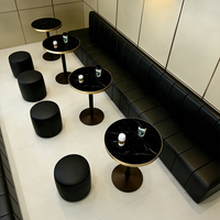 Tables et chaises de bar de style luxe abordable, fabrication et vente en gros de tables rondes noires, tabourets rembourrés