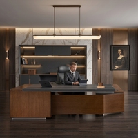 Bureau de direction ergonomique en bois de luxe, moderne, avec armoire et tiroirs, vente en gros directe usine