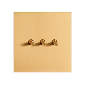 Interrupteur mural de luxe 3 gangs 2 voies en acier inoxydable, nouveau design, plaqué, personnalisé, avec prise - Product Image 6