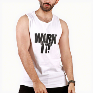 Custom White Screen Printed Breathable 100% Cotton Gym Workout Singlet Tank <b>Tops</b> Men Casual O-Neck Knitted Fitness <b>Vest</b> Bulk - Product Image 1