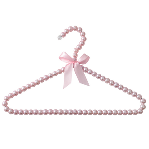 사랑스러운 흰색 핑크 코트 바지 플라스틱 진주 구슬 옷걸이 옷 웨딩 원피스 옷걸이 - Product Image 5