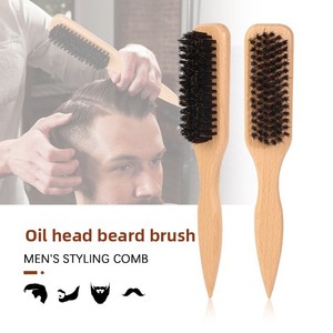 Bestseller Beechwood Men's Beard Brush <strong>Pointed</strong> Tail Brush Pig Bristles Vintage Oil Head Styling Comb <strong>Shaving</strong> Brush - Product Image 3