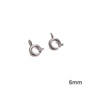 Cierre de joyería redondo con hebilla de resorte de acero inoxidable para la fabricación de pulseras, tamaño de 8 mm - Product Image 2