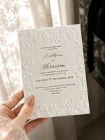 Invitaciones de Boda Personalizadas en Papel de Algodón con Relieve 3D, Papel y Cartulina Premium, Impresión de Logotipo Personalizado, Modelo 465
