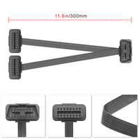 OBD2 Male to Dual Female Connector Adapter Cable 8 Pin 2IN1 Converted OBD2 Splitter Y Flat Extension Cable