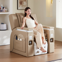 Chaise de manucure multifonction de luxe pour salon de beauté, avec bain de pieds, inclinable, réglable, massage électrique, chaise de pédicure