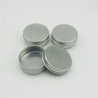 Contenitore in Alluminio Rotondo Argento da 15ml con Coperchio Scorrevole, Mini Scatola in Alluminio per Balsamo Labbra