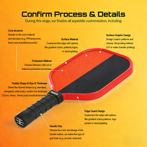 Raquette <span class=keywords><strong>de</strong></span> pickleball portable en <span class=keywords><strong>fibre</strong></span> <span class=keywords><strong>de</strong></span> carbone Kevlar haute torsion, 16 mm, structure alvéolée, surface texturée pressée à froid, sweet spot fiable - Product Image 5