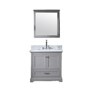 Bathroom Vanity with Carrara Marble Countertop &Soft-Close Doors Made in Vietnam Transitional Bathroom Vanity - Product Image 1