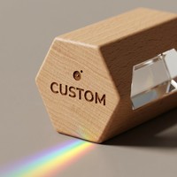 Jouet d'exploration scientifique du spectre lumineux par réfraction avec prisme en cristal OEM personnalisé, blocs optiques et cadre en bois pour expériences d'optique arc-en-ciel