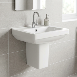Lavabo demi-pied en céramique Vistaar, design moderne, écologique, capacité 9L, le meilleur - Product Image 3