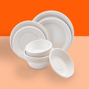 Biodegradable Sugarcane Pulp <b>Paper</b> <b>Bowls</b> Round Thickened Disposable For Party Snack Soup Dipping Sauce <b>Bowl</b> - Product Image 3
