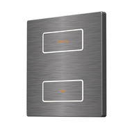 Pour la maison intelligente haut de gamme hôtel UK Standard interrupteur intelligent KNX interrupteur d'éclairage mural aluminium blanc gris couleur panneau métallique DC 24V